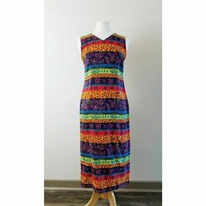 Vintage Colorful Meets Tropical Dress